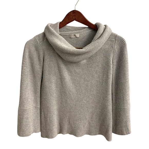 Evolution Sweaters - Evolution by Cyrus Cowl Neck Cropped Sweater | Gray | Womens Small